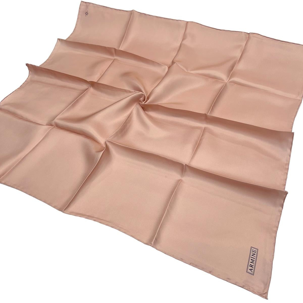 Armine Düz İpek Eşarp - 121 Açık Pudra Twill