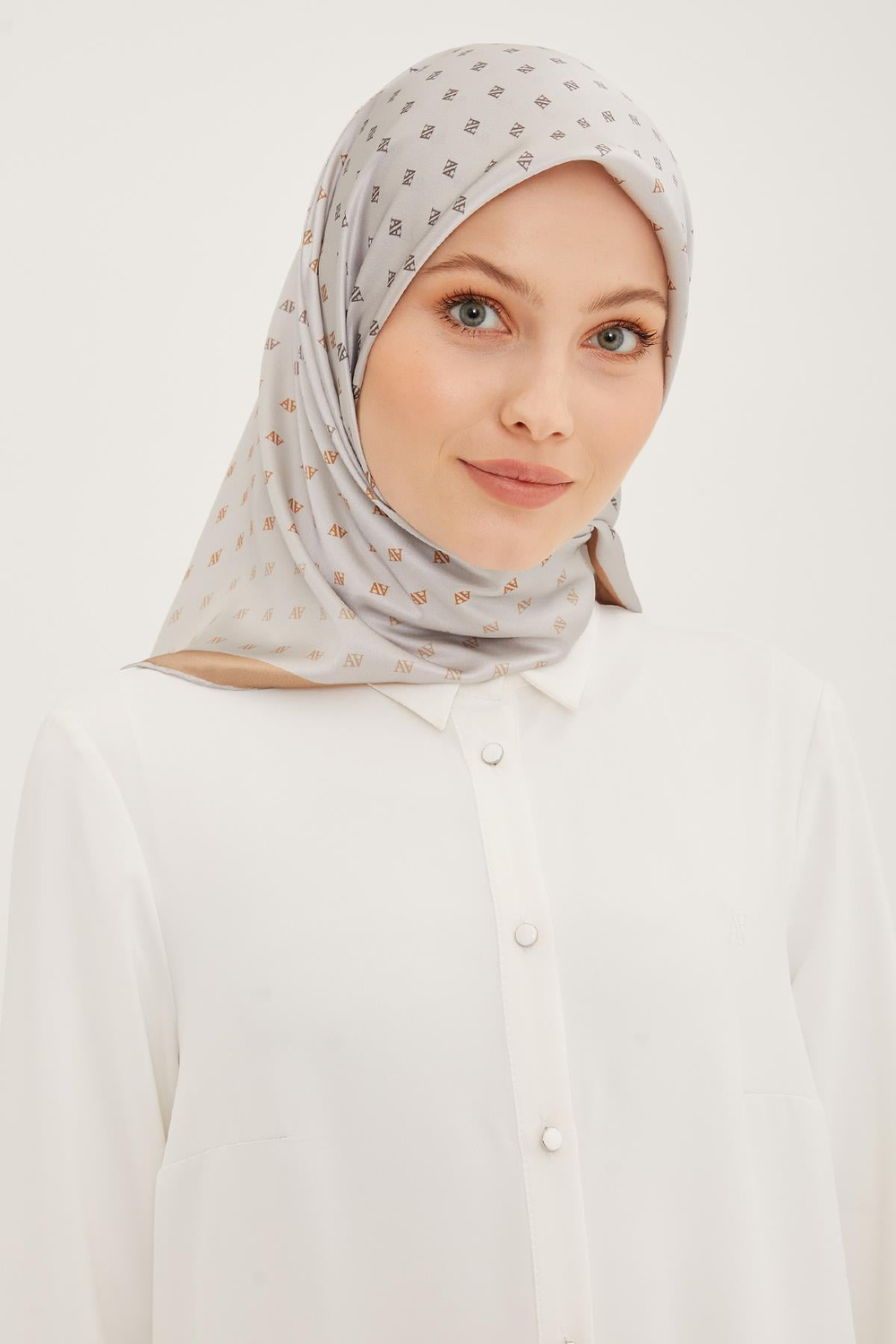 Armine İpek Eşarp 2023 Yaz 8936-19 Açık Taş Twill