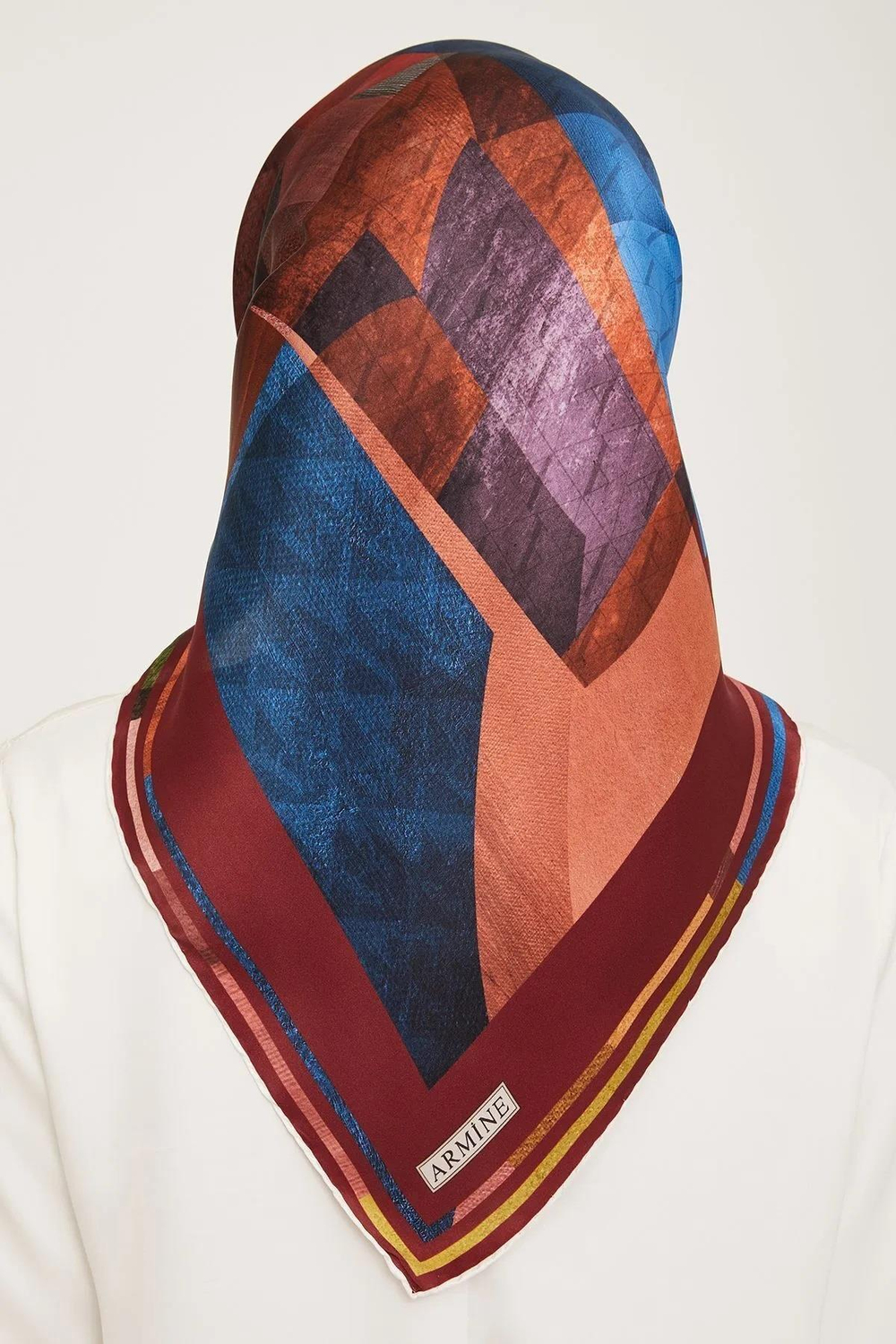 Armine İpek Eşarp 2024 Kış - 9002-50 Bordo Twill