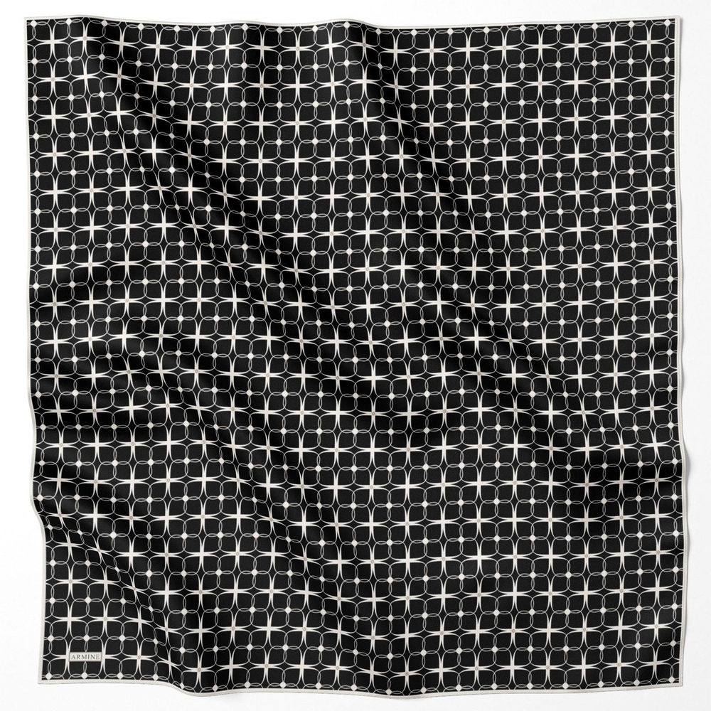 Armine İpek Eşarp 2025 Kış - 9207-04 Siyah Twill
