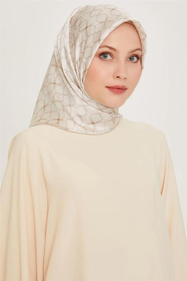 Armine İpek Eşarp 2025 Kış - 9207-84 Krem Twill