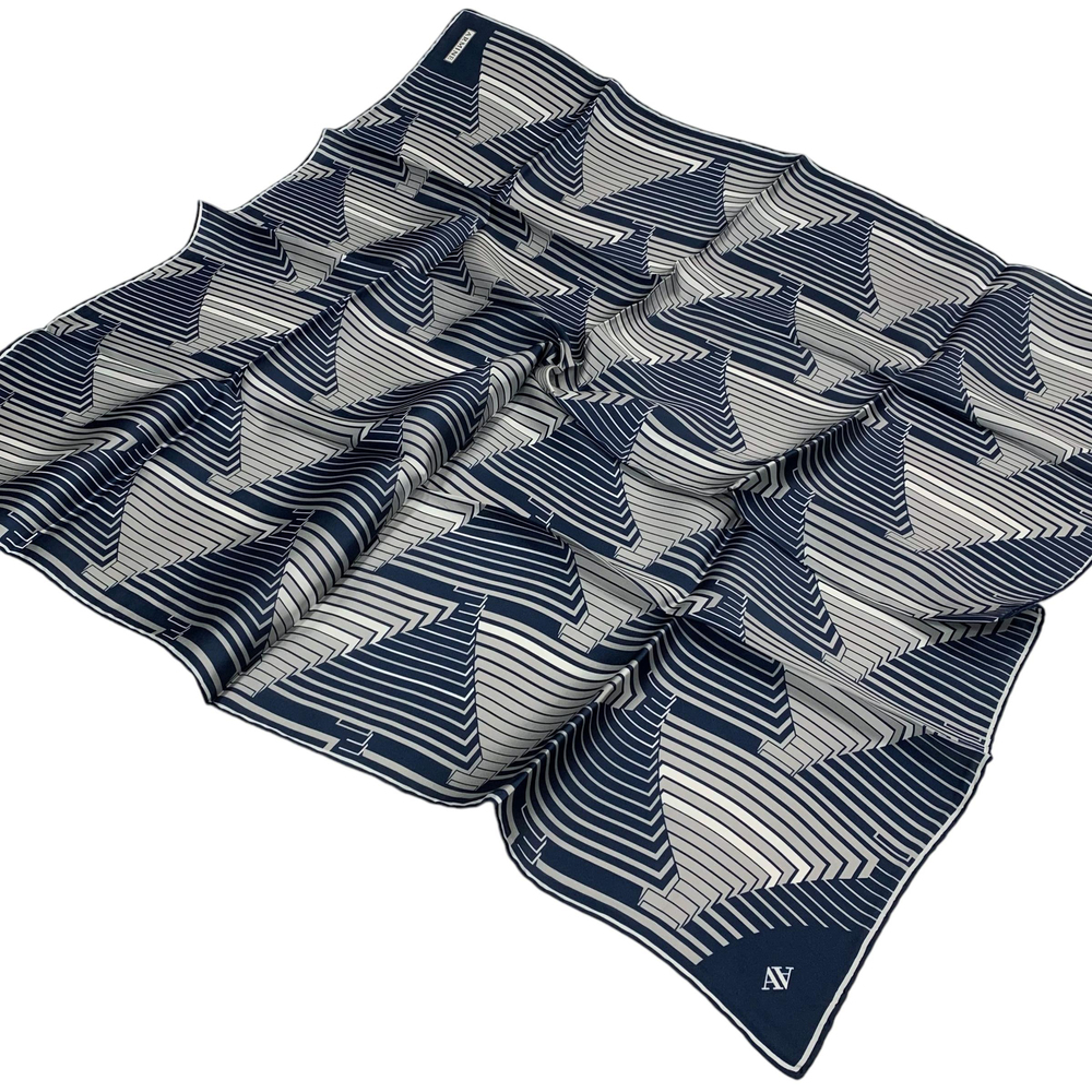 Armine İpek Eşarp 2025 Kış - 9218-03 Lacivert Gri Twill