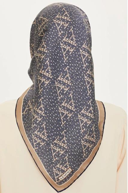 Armine İpek Eşarp 2025 Kış - 9228-05 Lacivert Twill