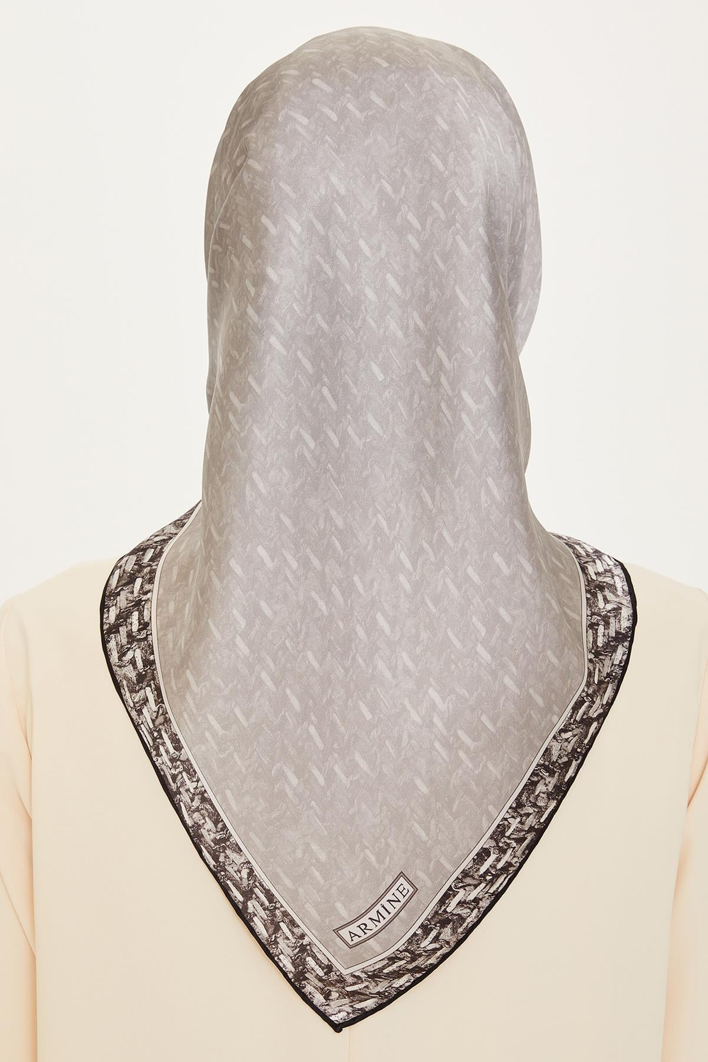 Armine İpek Eşarp 2025 Kış - 9230-02 Açık Gri Twill