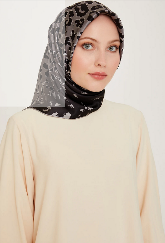 Armine İpek Eşarp 2025 Kış - 9249-38 Füme Siyah Sura