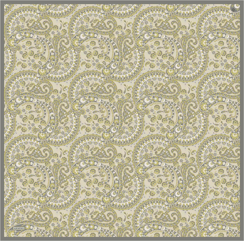 Armine İpek Eşarp 2025 Yaz - 9304-07 Yağ Yeşili Twill