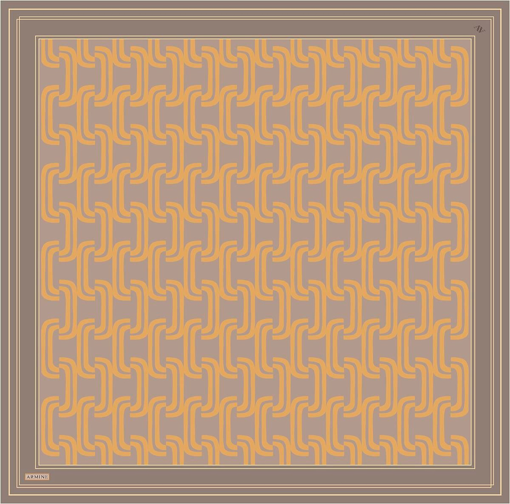 Armine İpek Eşarp 2025 Yaz - 9343-36 Koyu Taş Turuncu Twill