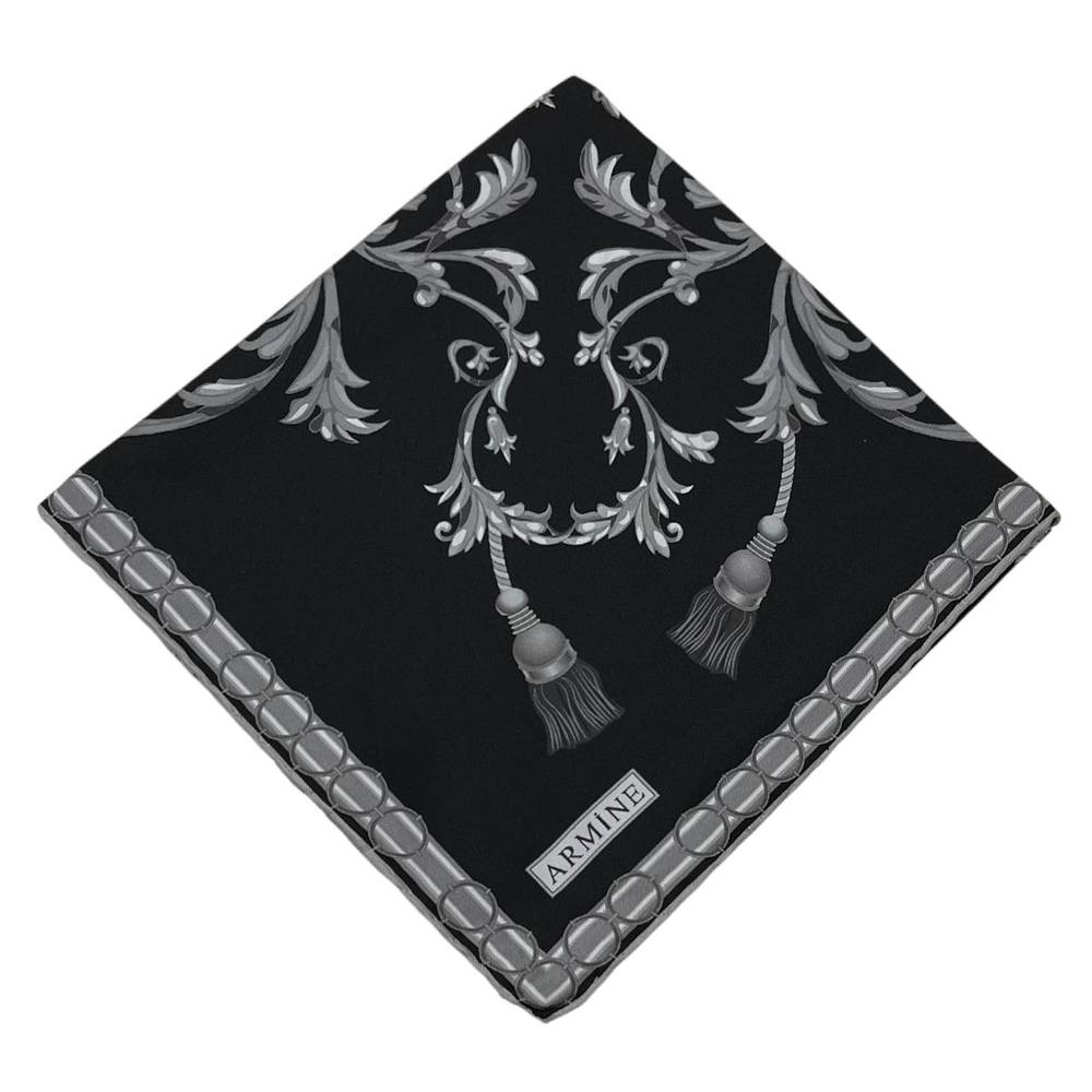 Armine İpek Eşarp 2025 Yaz - 9361-59 Siyah Twill