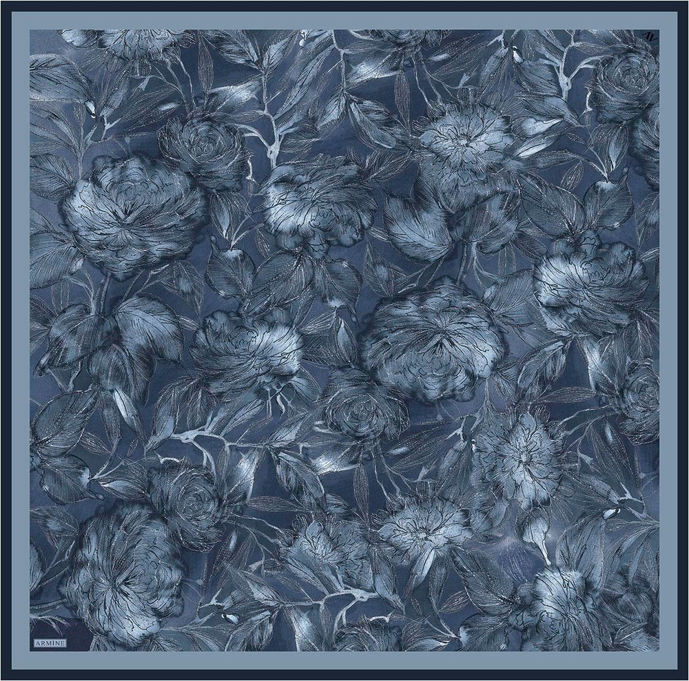 Armine İpek Eşarp Nostalji - 9409-34 İndigo Twill