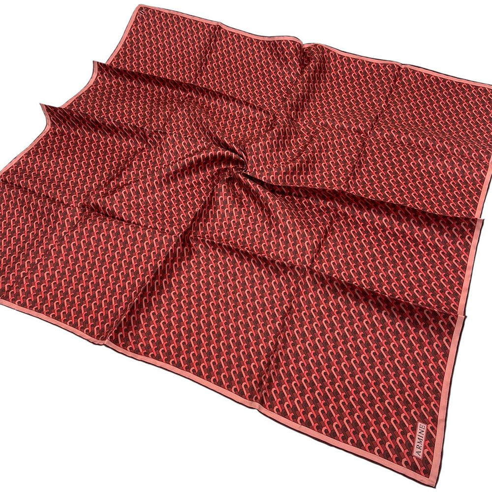 Armine İpek Eşarp 2026 Kış - 9417-35 Bordo Kırmızı Twill
