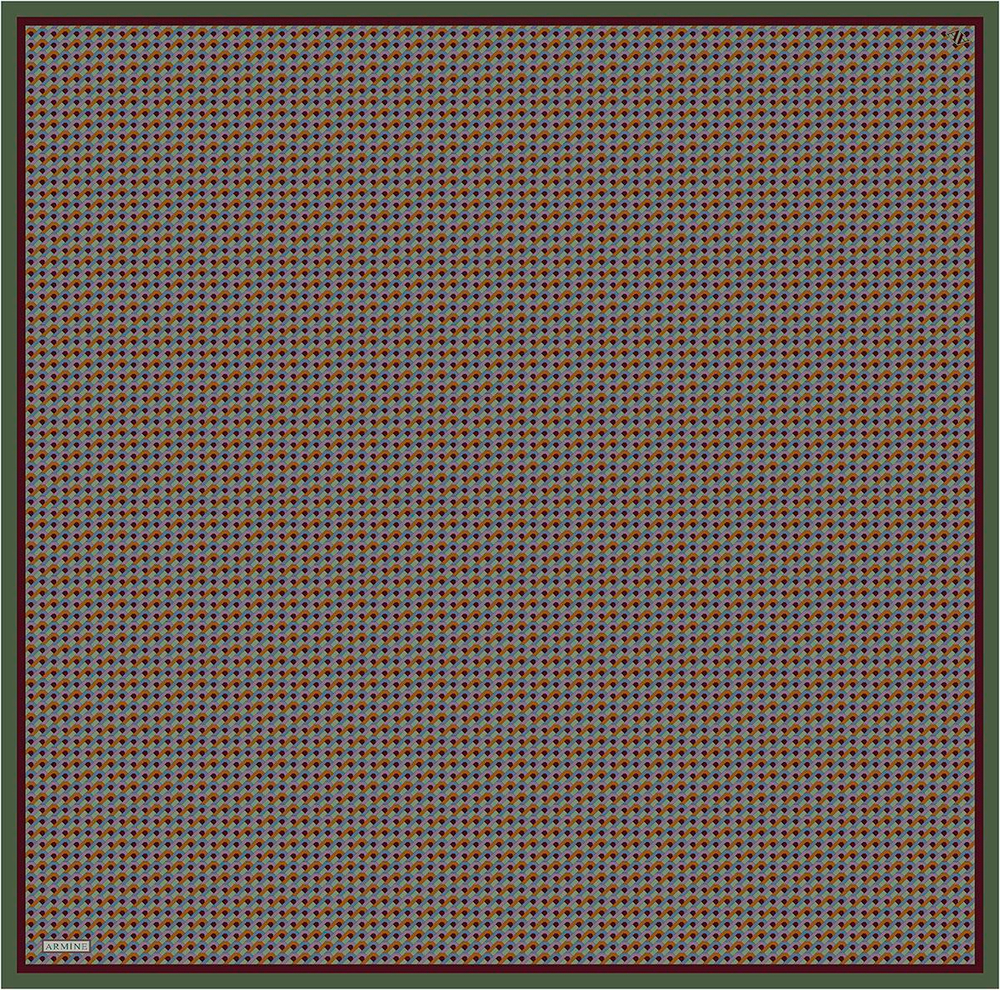 Armine İpek Eşarp 2026 Kış - 9417-52 Bordo Kiremit Yeşil Twill