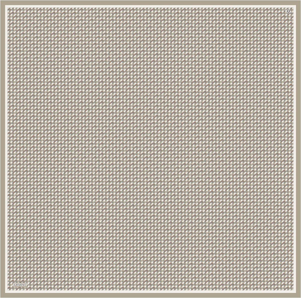 Armine İpek Eşarp 2026 Kış - 9417-85 Yağ Yeşili Bej Twill
