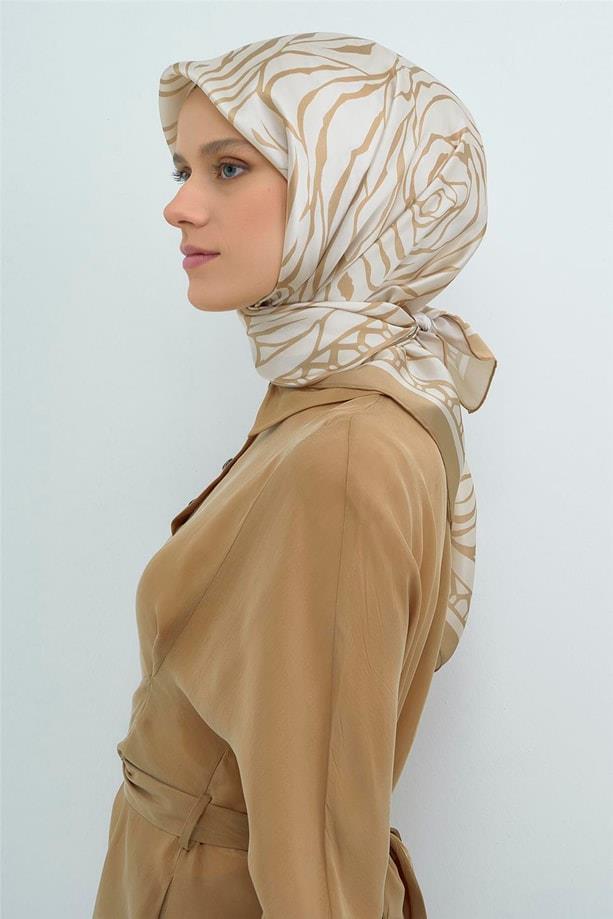 Armine İpek Eşarp 2026 Yaz - 9511-02 Ekru Bej Twill