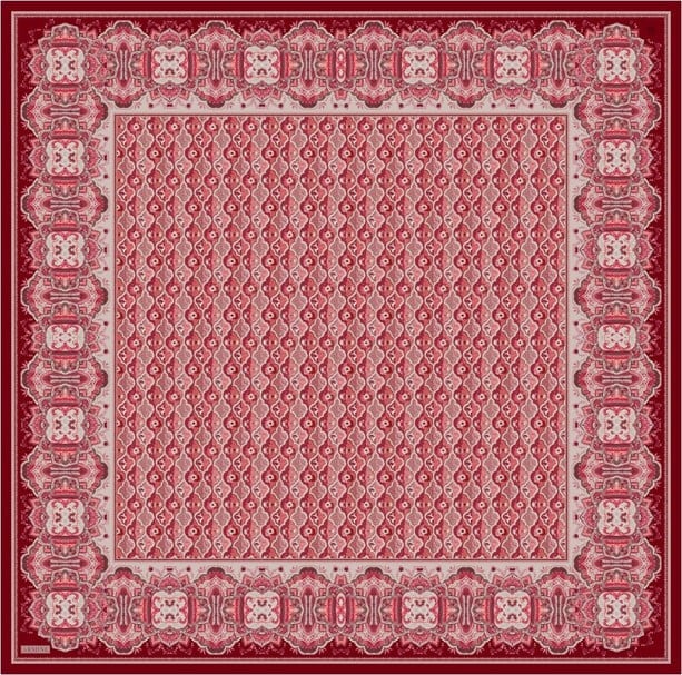 Armine İpek Eşarp 2026 Yaz - 9518-02 Kırmızı Twill