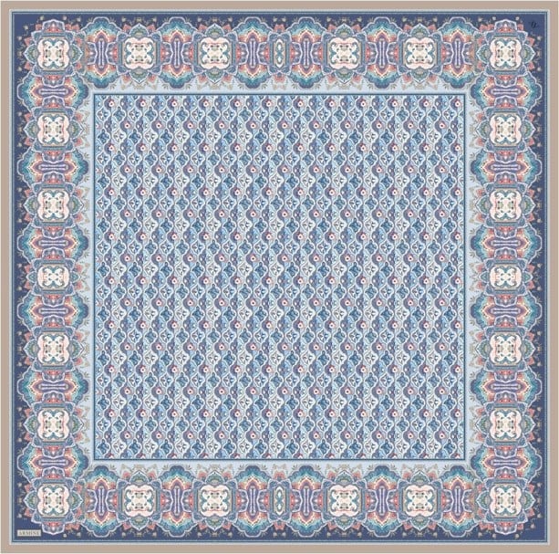 Armine İpek Eşarp 2026 Yaz - 9518-31 Mavi Twill