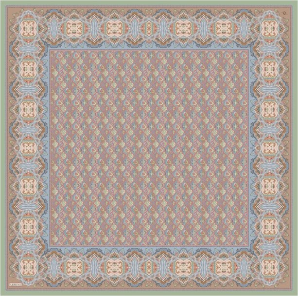 Armine İpek Eşarp 2026 Yaz - 9518-83 Mavi Sura