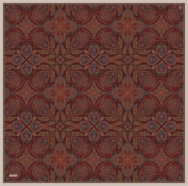 Armine İpek Eşarp 2026 Yaz - 9540-34 Bordo Twill