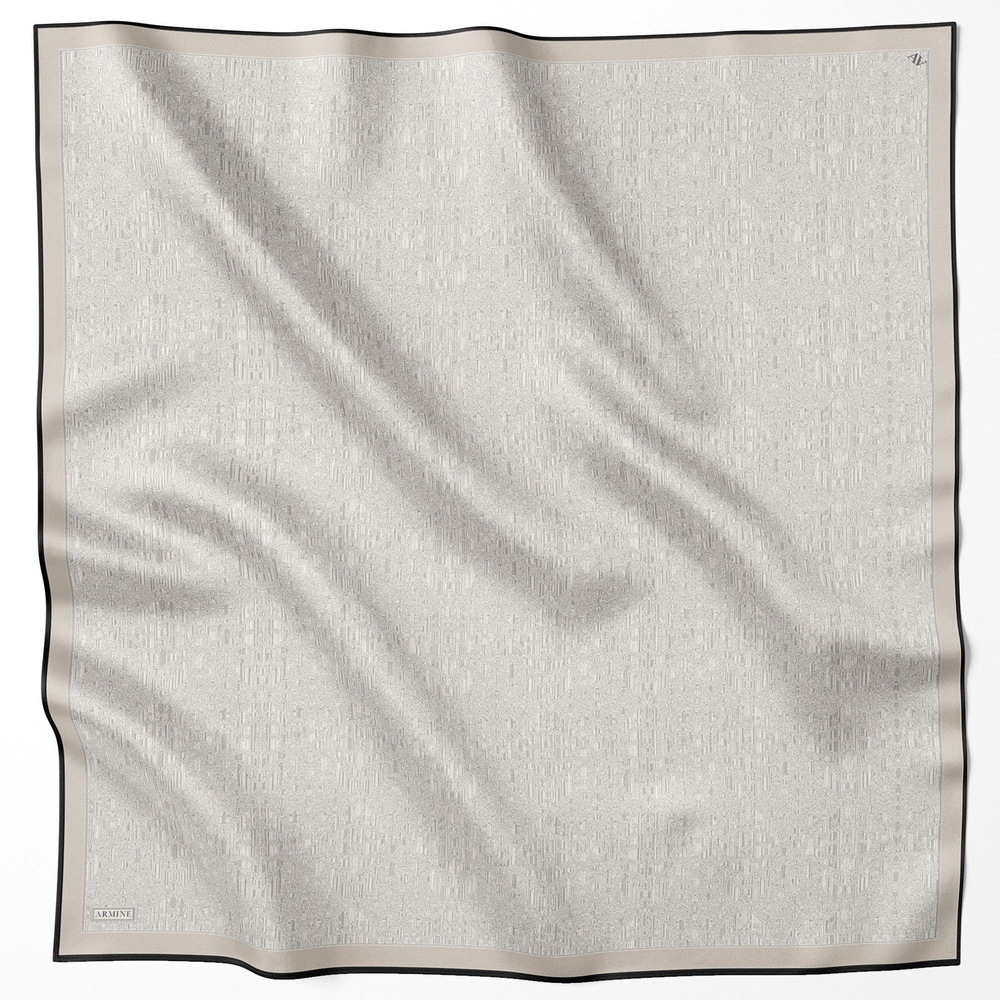 Armine İpek Eşarp 2027 Kış - 9601-02 Ekru Gri Twill