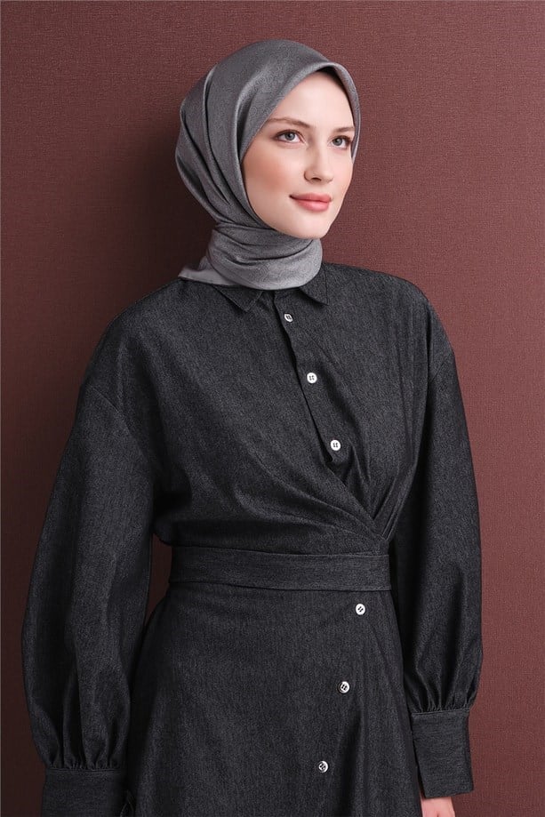 Armine İpek Eşarp 2027 Kış - 9601-51 Gri Twill