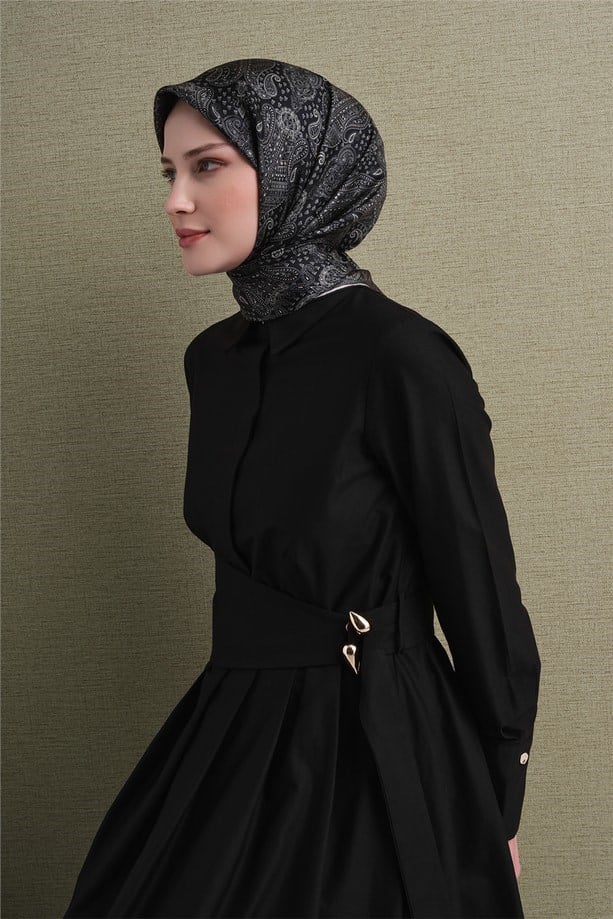 Armine İpek Eşarp 2027 Kış - 9631-83 Siyah Sura