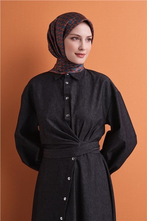 Armine İpek Eşarp 2027 Kış - 9636-03 Turuncu Twill