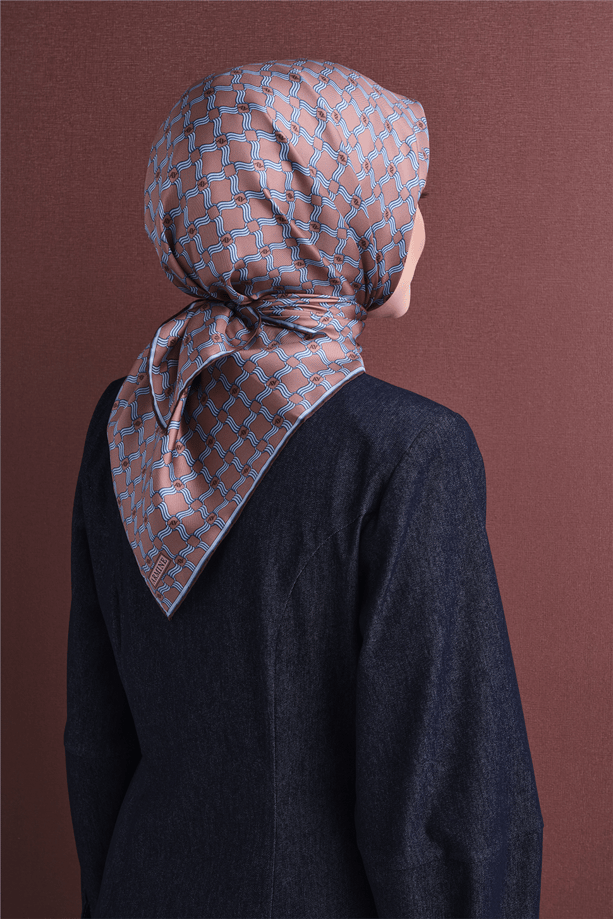 Armine İpek Eşarp 2027 Kış - 9636-07 Kahve Twill
