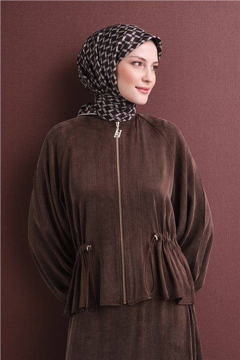 Armine İpek Eşarp 2027 Kış - 9636-59 Acı Kahve Twill