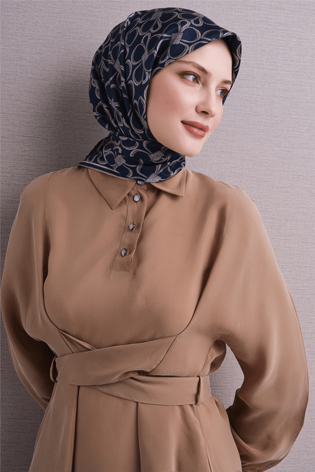 Armine İpek Eşarp 2027 Kış - 9638-03 Lacivert Twill