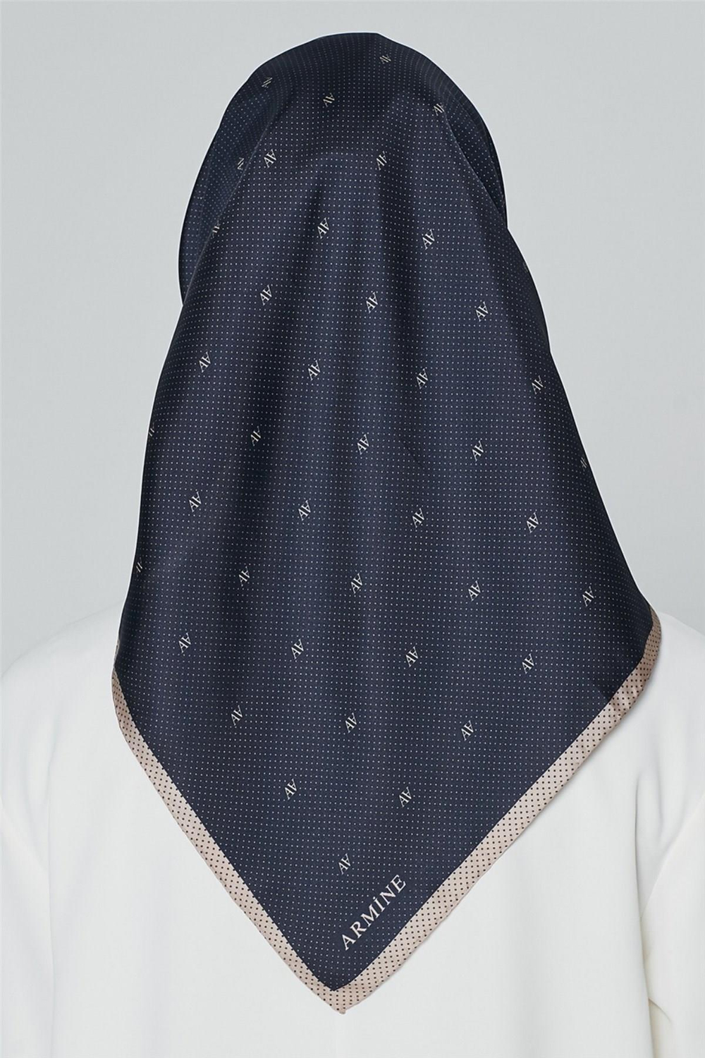 Armine İpek Eşarp Nostalji - 8259-09 Lacivert Vizon Twill