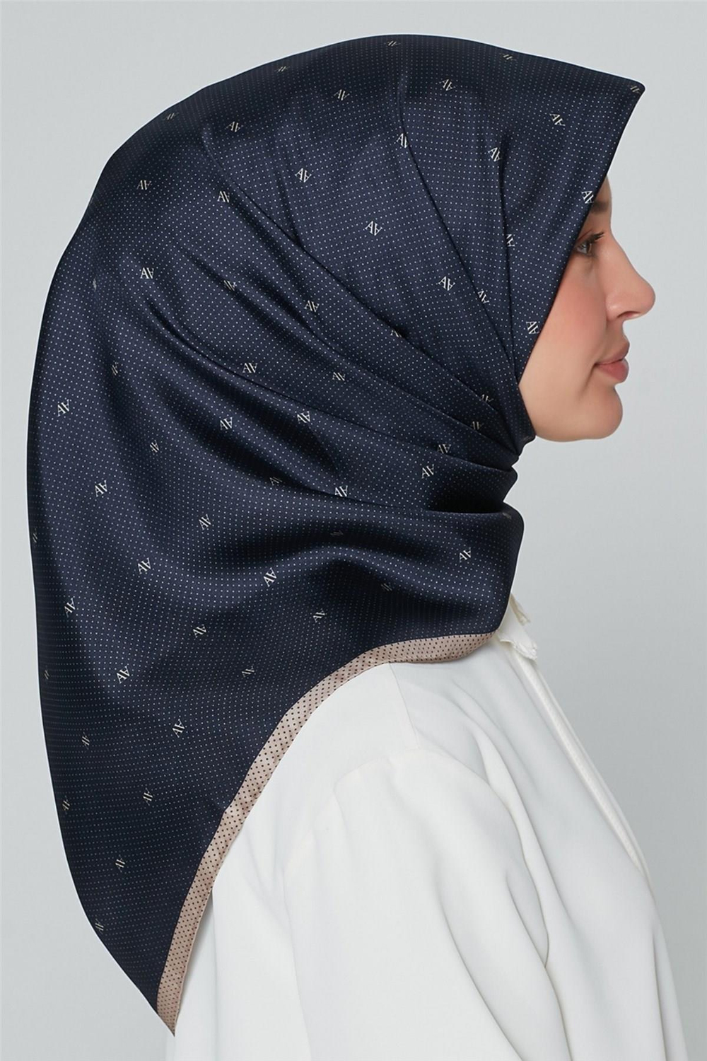 Armine İpek Eşarp Nostalji - 8259-09 Lacivert Vizon Twill