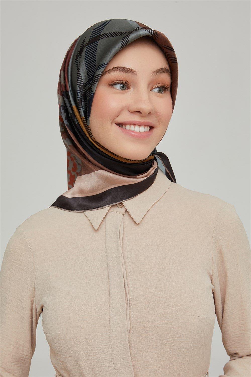 Armine İpek Eşarp Nostalji - 8620-09 Lacivert Sura