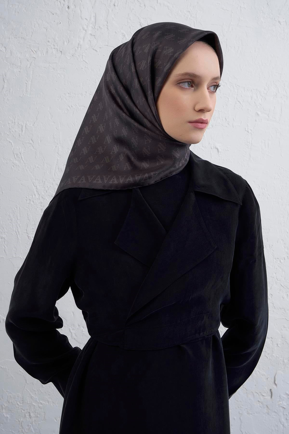 Armine İpek Eşarp Nostalji - 9412-01 Antrasit Twill