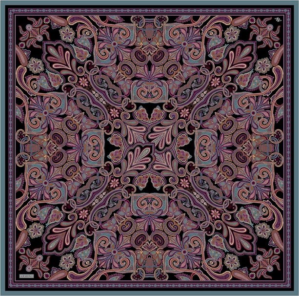 Armine İpek Eşarp Nostalji - 9421-86 Mürdüm Twill