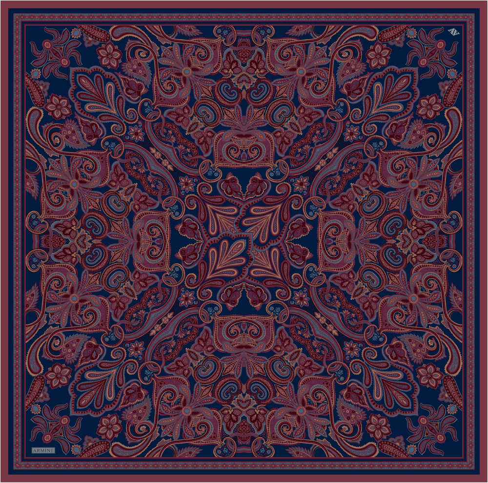 Armine İpek Eşarp Nostalji - 9421-88 Lacivert Twill