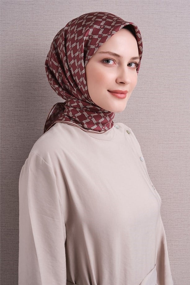 Armine İpek Eşarp 2027 Kış - 9636-86 Koyu Gül Kurusu Twill
