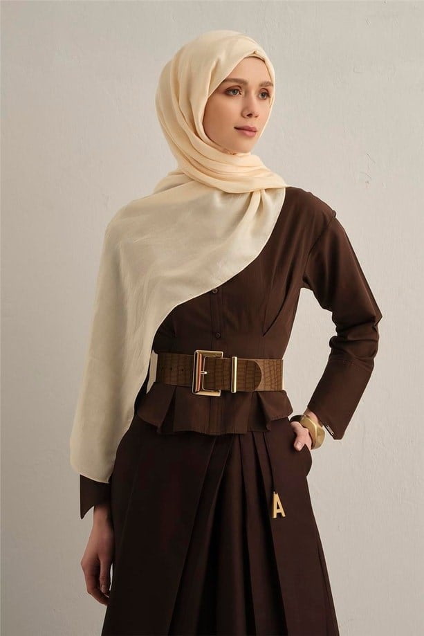 Armine Lyocell Şal - 1 - Krem 60