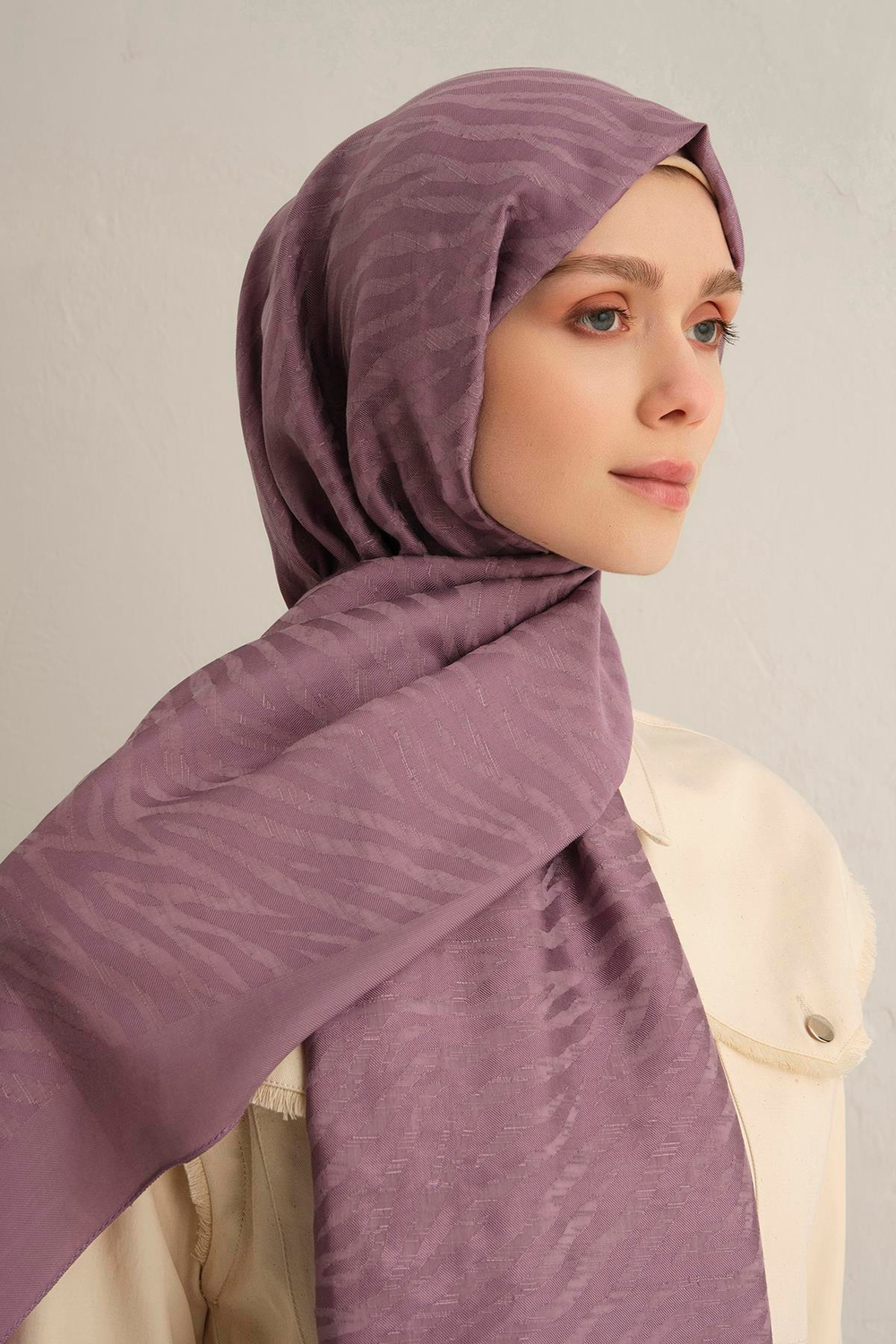 Armine Pamora Şal - Zebra Desenli 1 - Lila 42