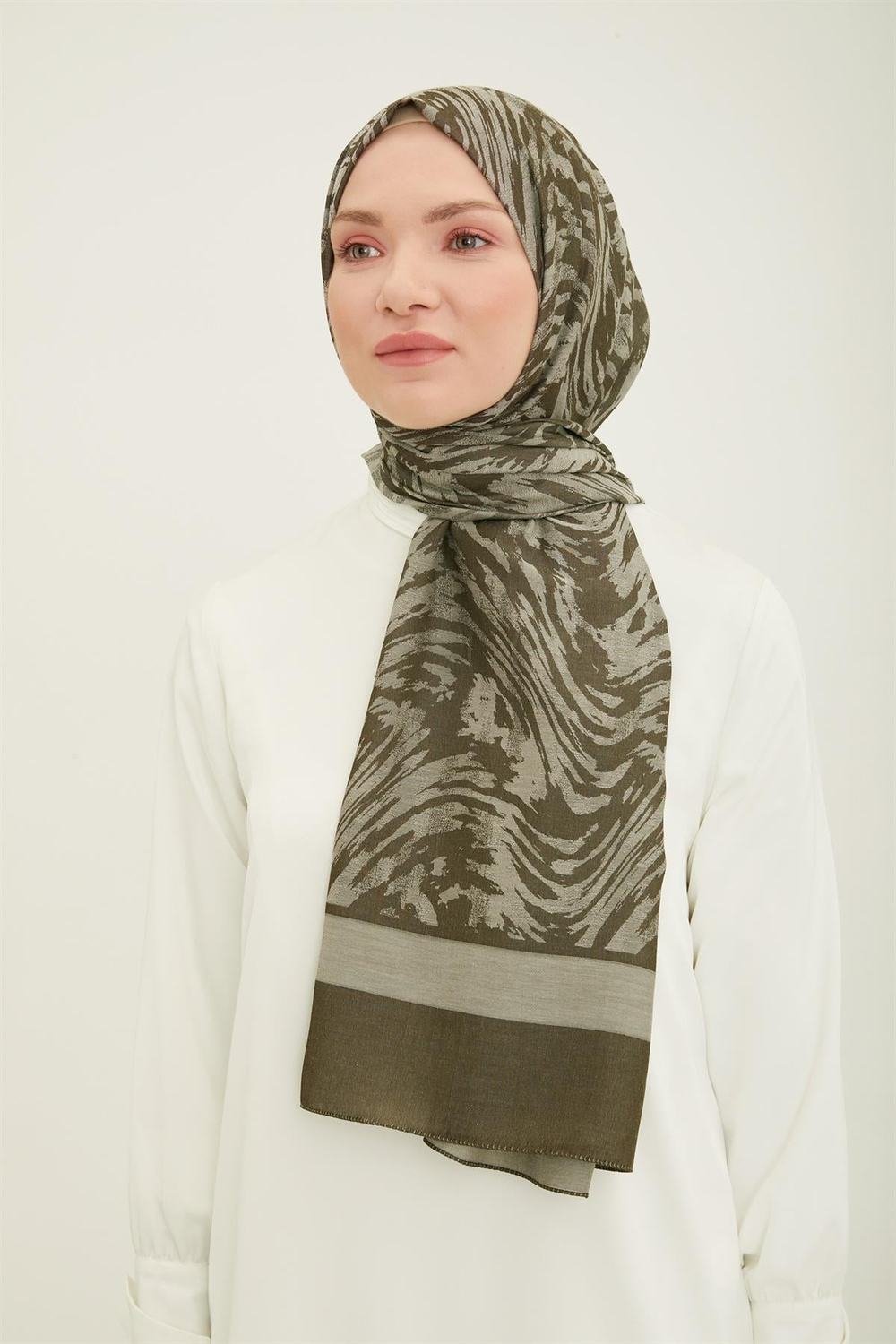 Armine Trend Akasya Şal - 2 - Haki 23056