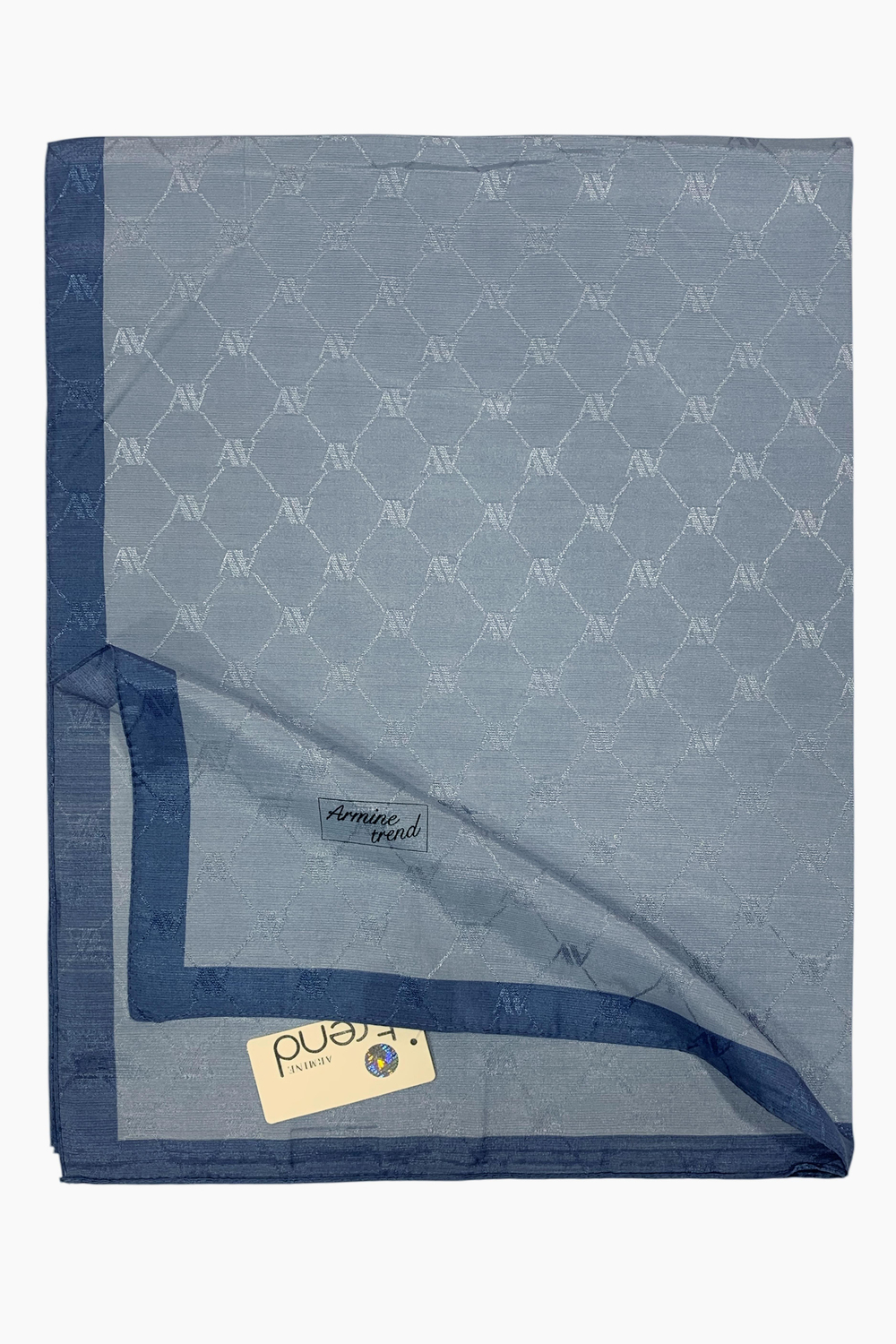 Armine Trend Monogram Şal - 2 - Gök Mavi 120