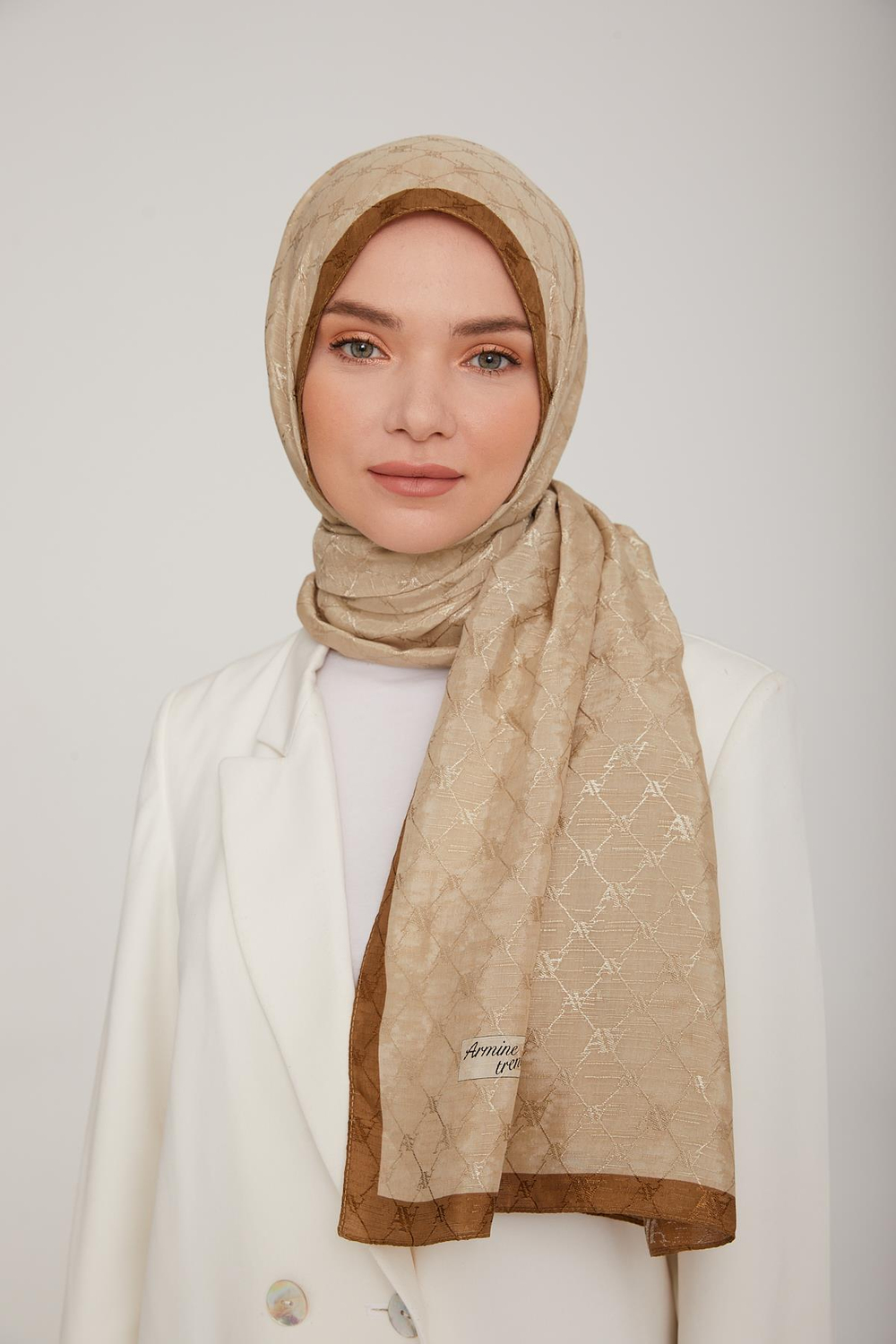 Armine Trend Violet Şal - 1 - Bej Kahve 73