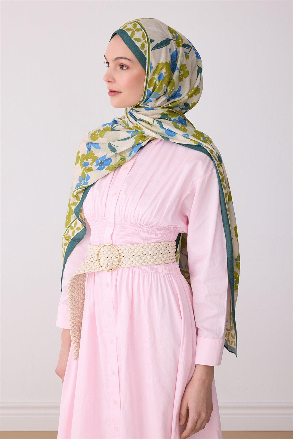 Belli Fresh Viona Şal - 3203-22 Yeşil Mavi
