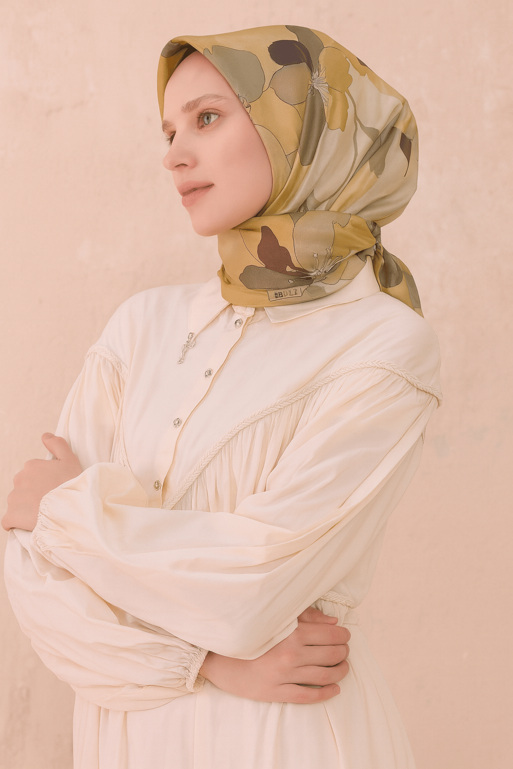 Belli İpek Eşarp - 4100-34 Sarı Twill