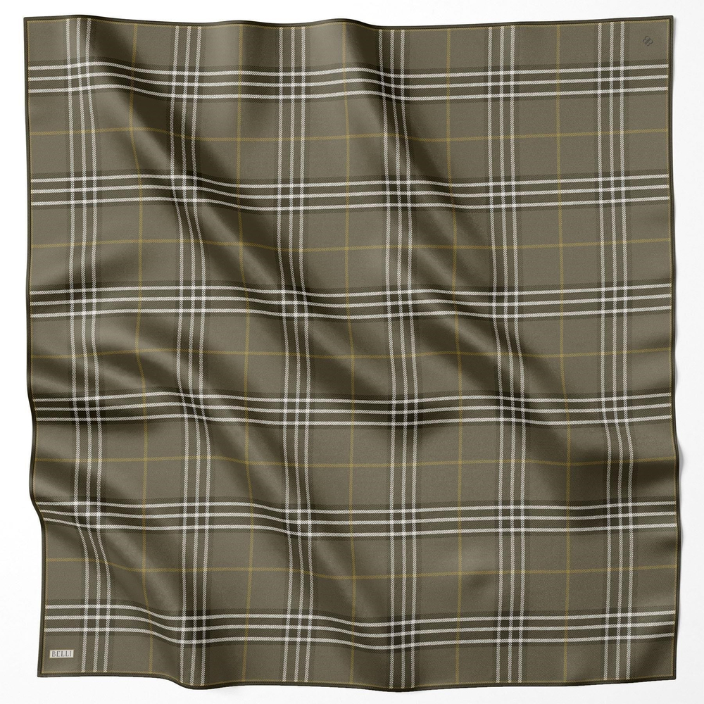Belli İpek Eşarp - 4122-84 Yeşil Twill