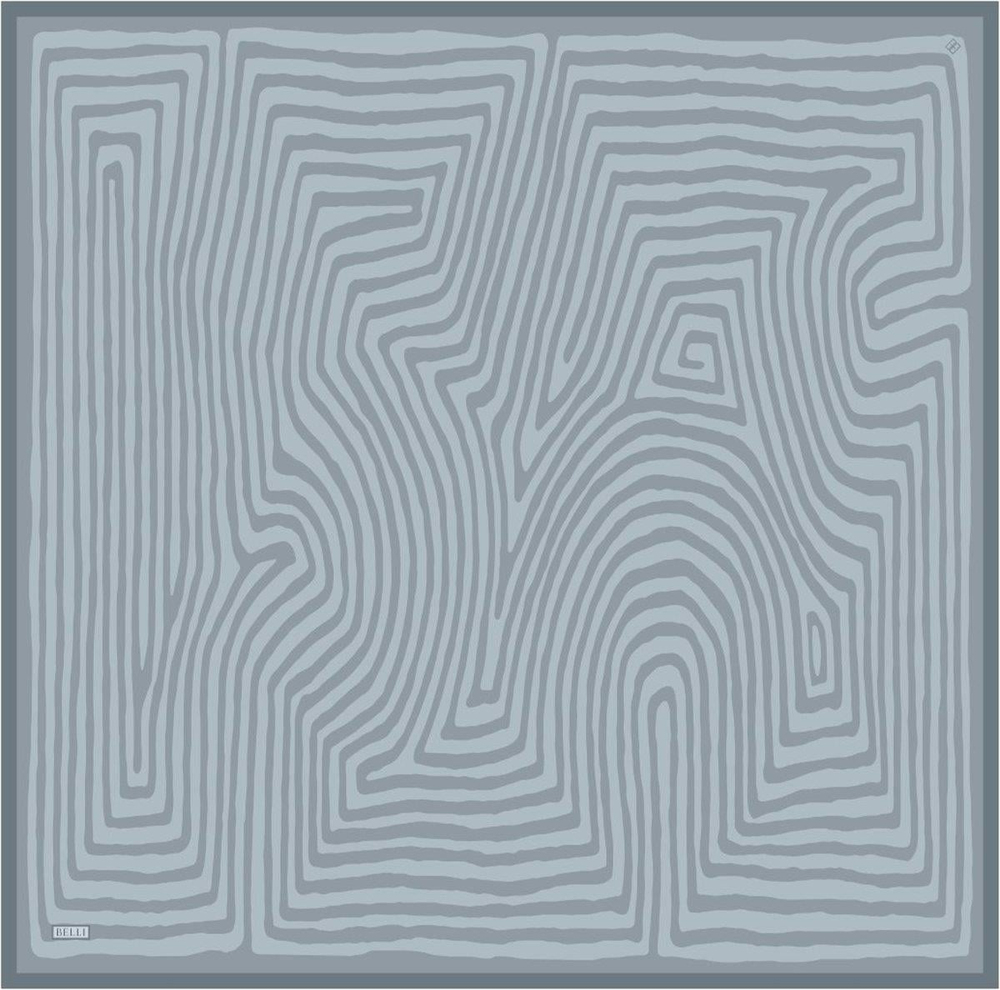 Belli İpek Eşarp - 4325-02 Gri Mavi Twill