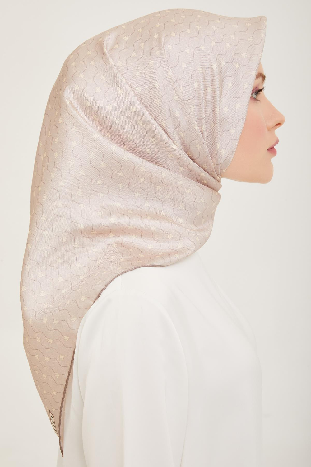 Belli İpek Eşarp - 4001-03 Açık Taş Twill