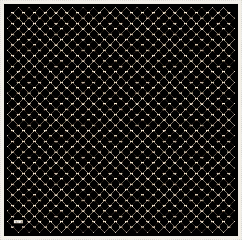 Belli İpek Eşarp - 4006-05 Siyah Twill
