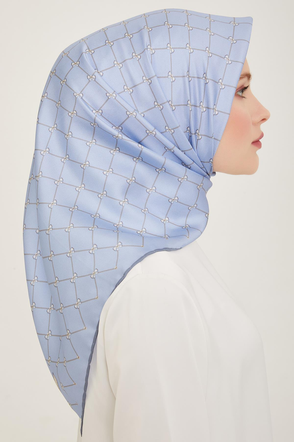 Belli İpek Eşarp - 4006-32 Mavi Twill