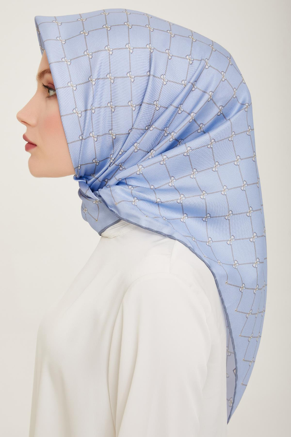 Belli İpek Eşarp - 4006-32 Mavi Twill