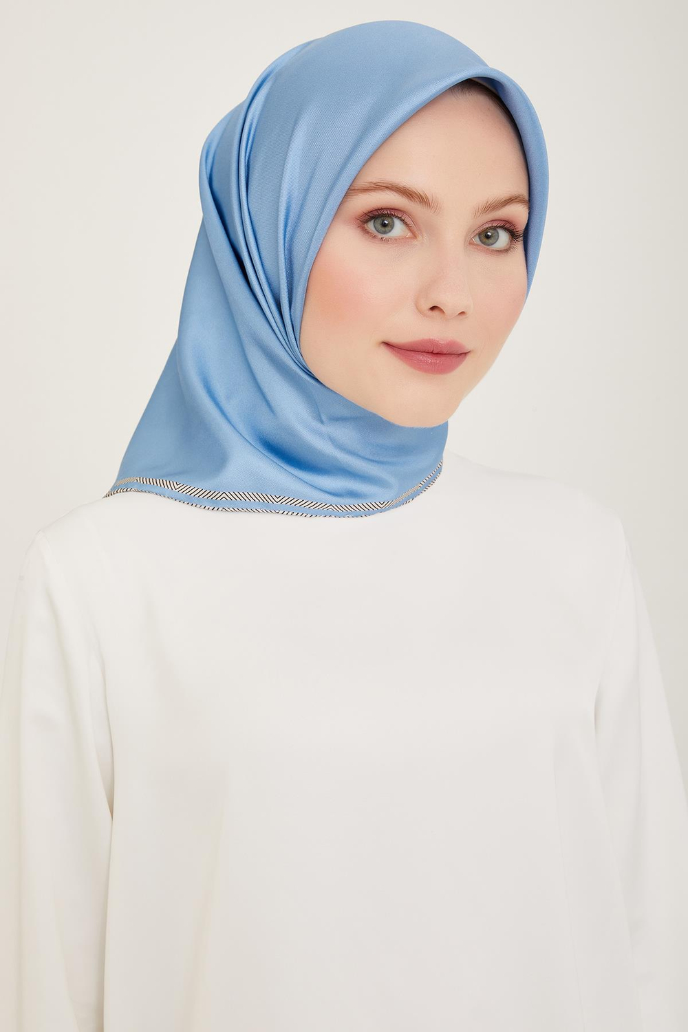 Belli İpek Eşarp - 4009-05 Açık Mavi Twill