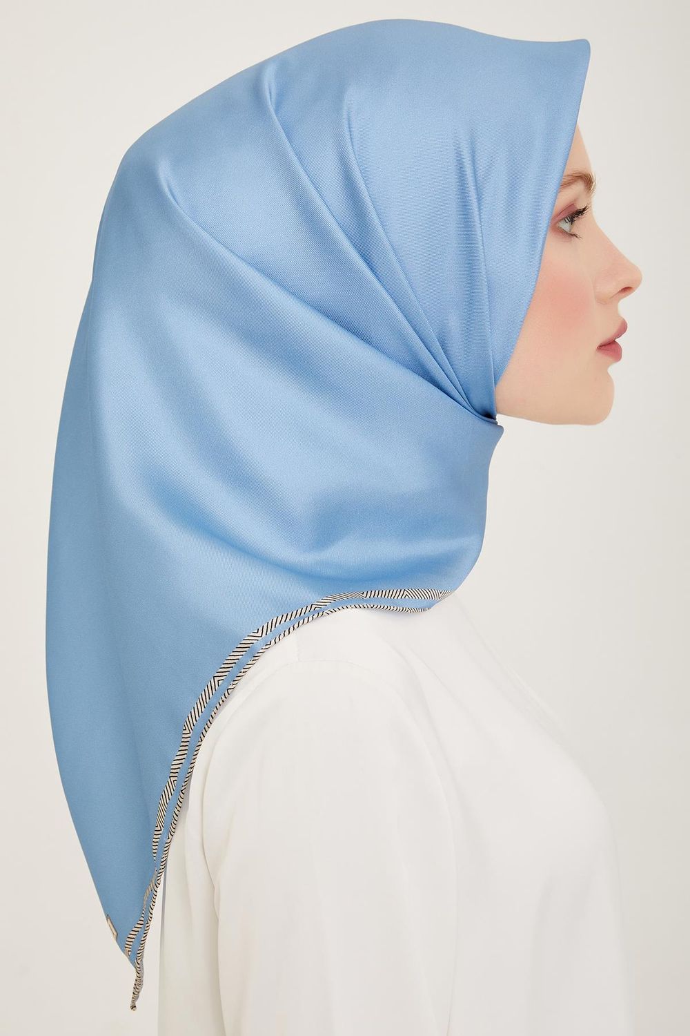 Belli İpek Eşarp - 4009-05 Açık Mavi Twill